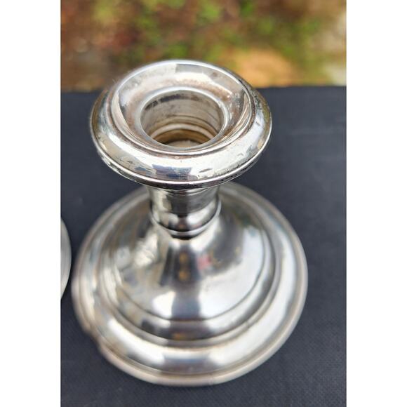 Vintage Frank M. Whiting Sterling Weighted & Re-Enforced Candle Holders 2001 - Picture 3 of 6